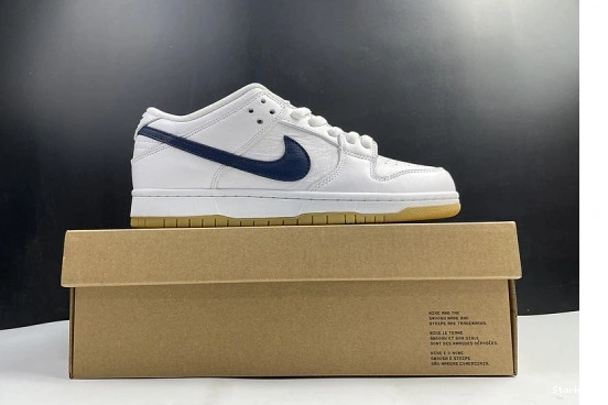 Navy Orange Nike Low SB White CZ2249-100 Dunk Label 1004